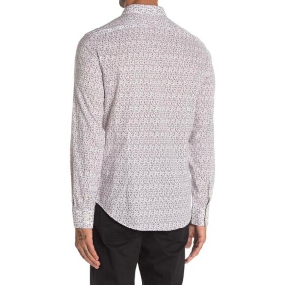 John Varvatos U.S.A. Mens White Floral Long Sleeve Button-Down Size Shirt M - Picture 4 of 7